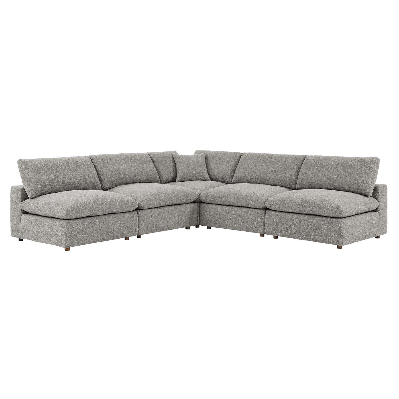 Commix Down Filled Overstuffed Boucle Fabric 5-Piece Sectional Sofa by Modway