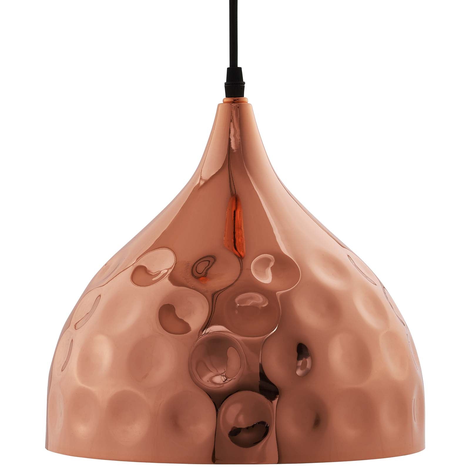 Dimple 11" Bell-Shaped Rose Gold Pendant Light by Modway