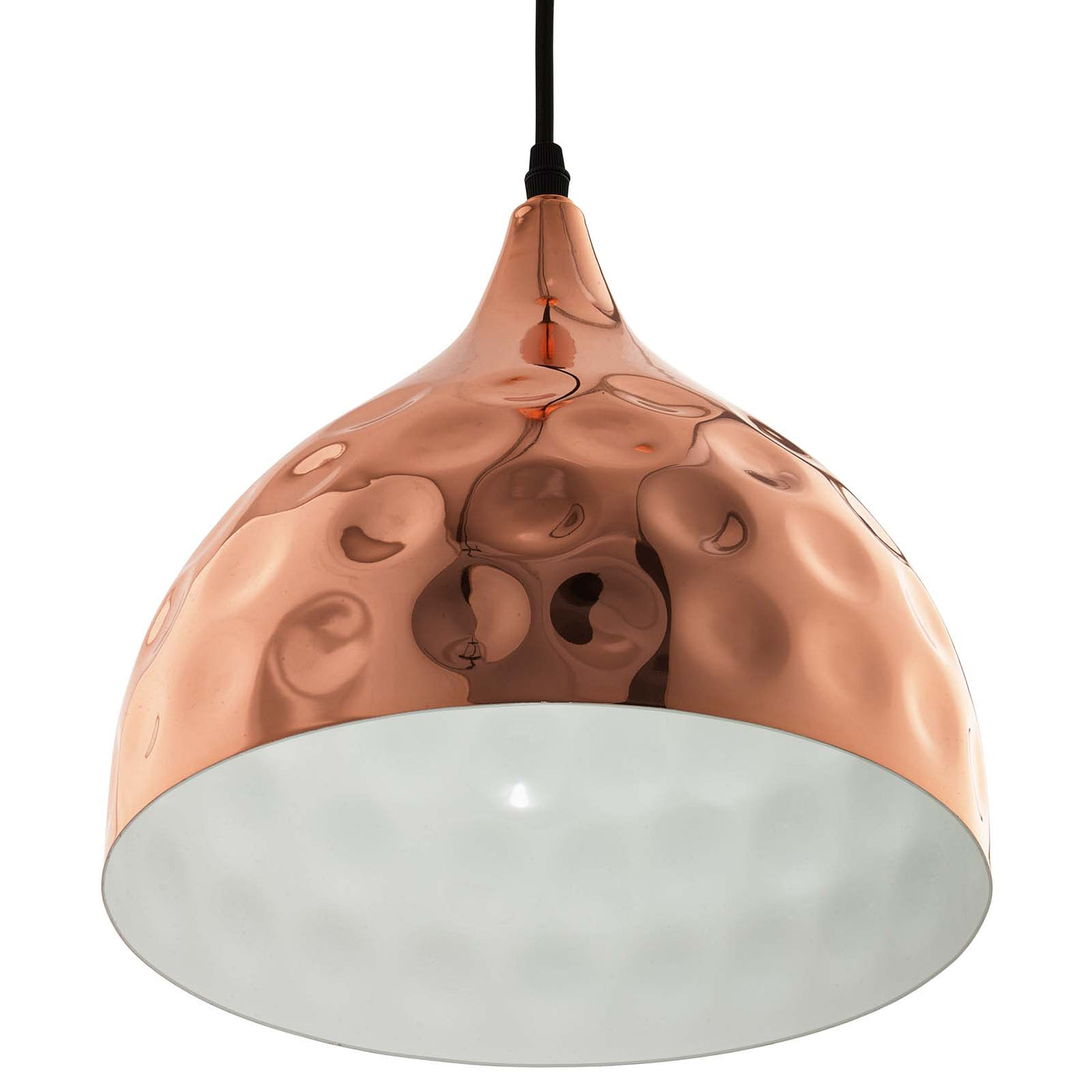 Dimple 11" Bell-Shaped Rose Gold Pendant Light by Modway