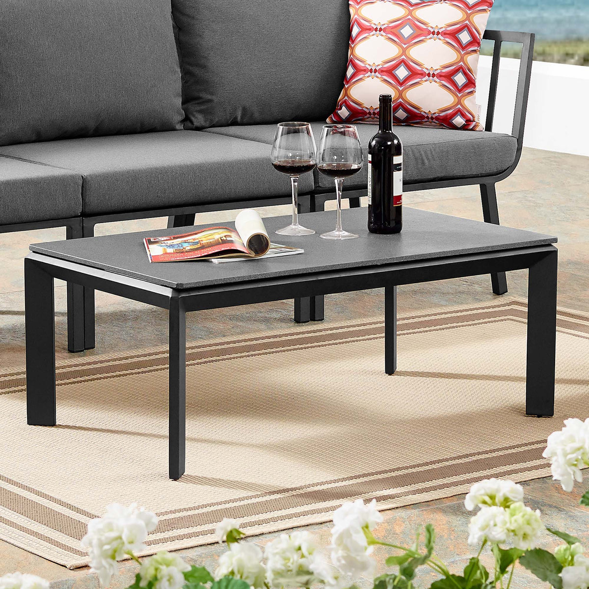 Riverside Aluminum Outdoor Patio Coffee Table by Modway — Lexmod