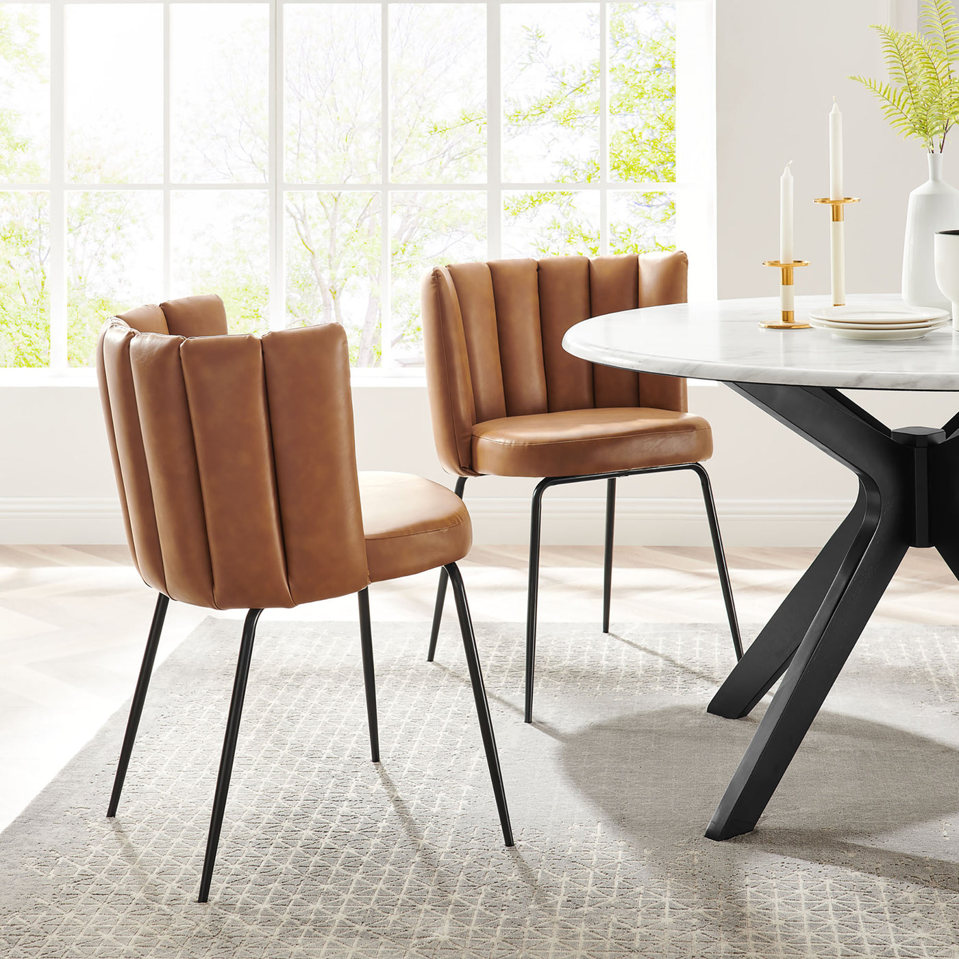 Virtue Vegan Leather Dining Chair Set of by Modway — Lexmod