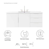 White / 48" Double or Single Sink