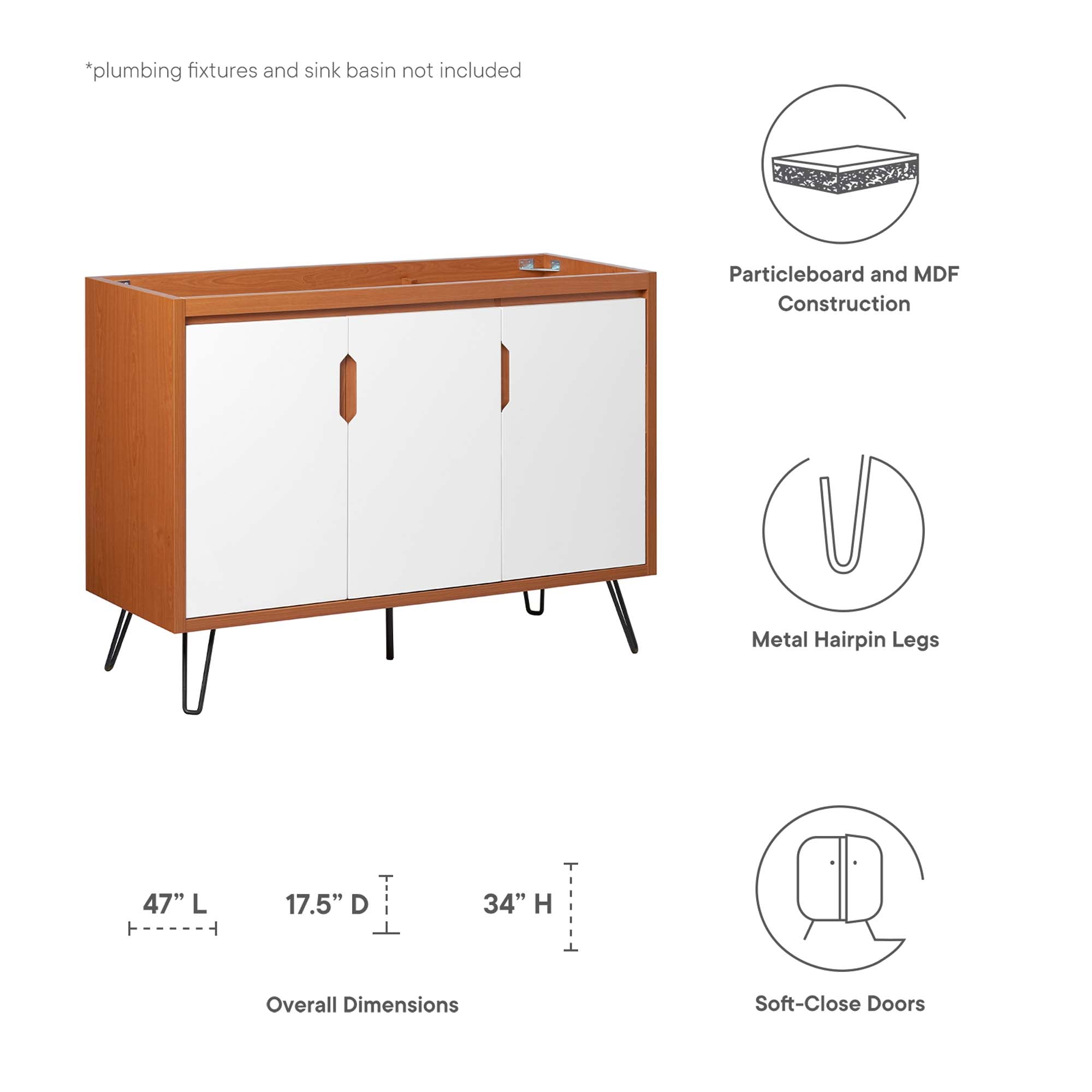 Cherry White / 48" Double or Single Sink