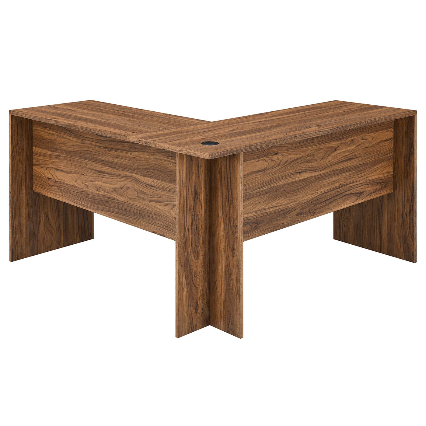 Venture L-Shaped Wood Office Desk - Thumbnail 5