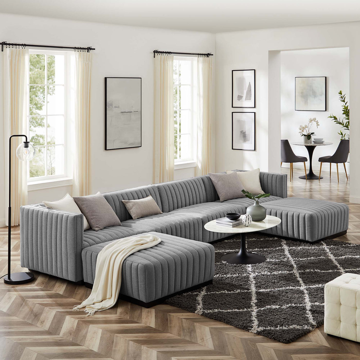 Modern fabric sectional online
