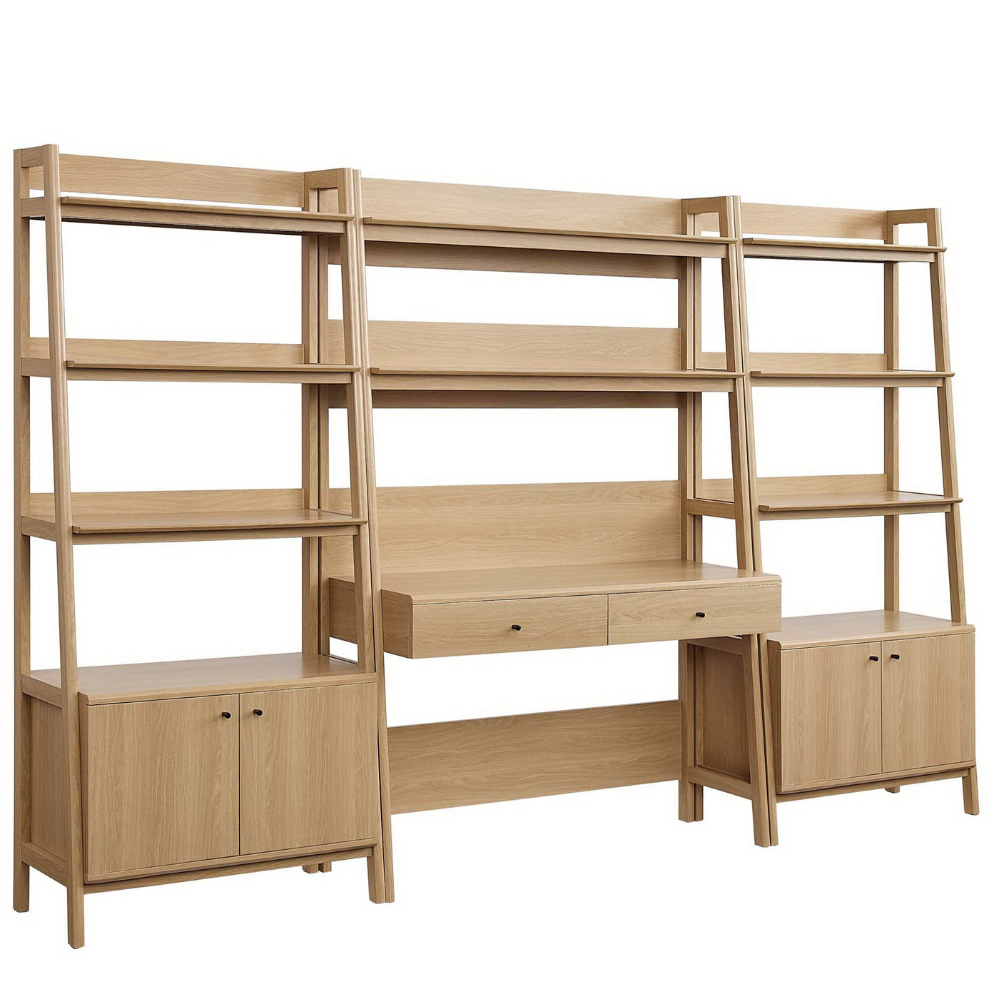 Bixby 2-Piece Wood Office Desk and Bookshelf - Thumbnail 3