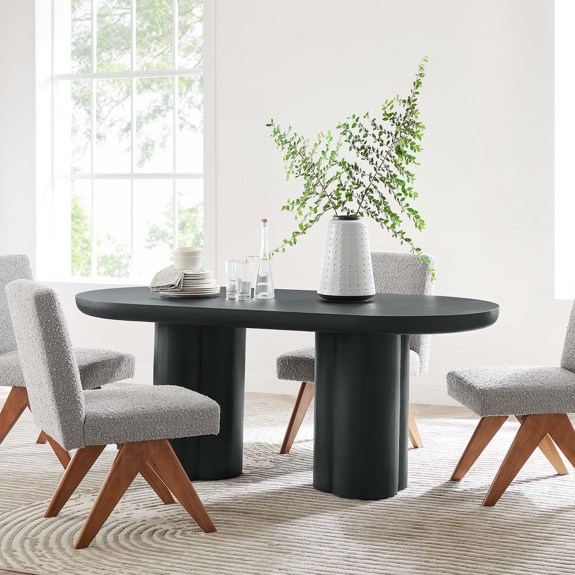 Caspian 72" Oval Concrete Dining Table by Modway — Lexmod
