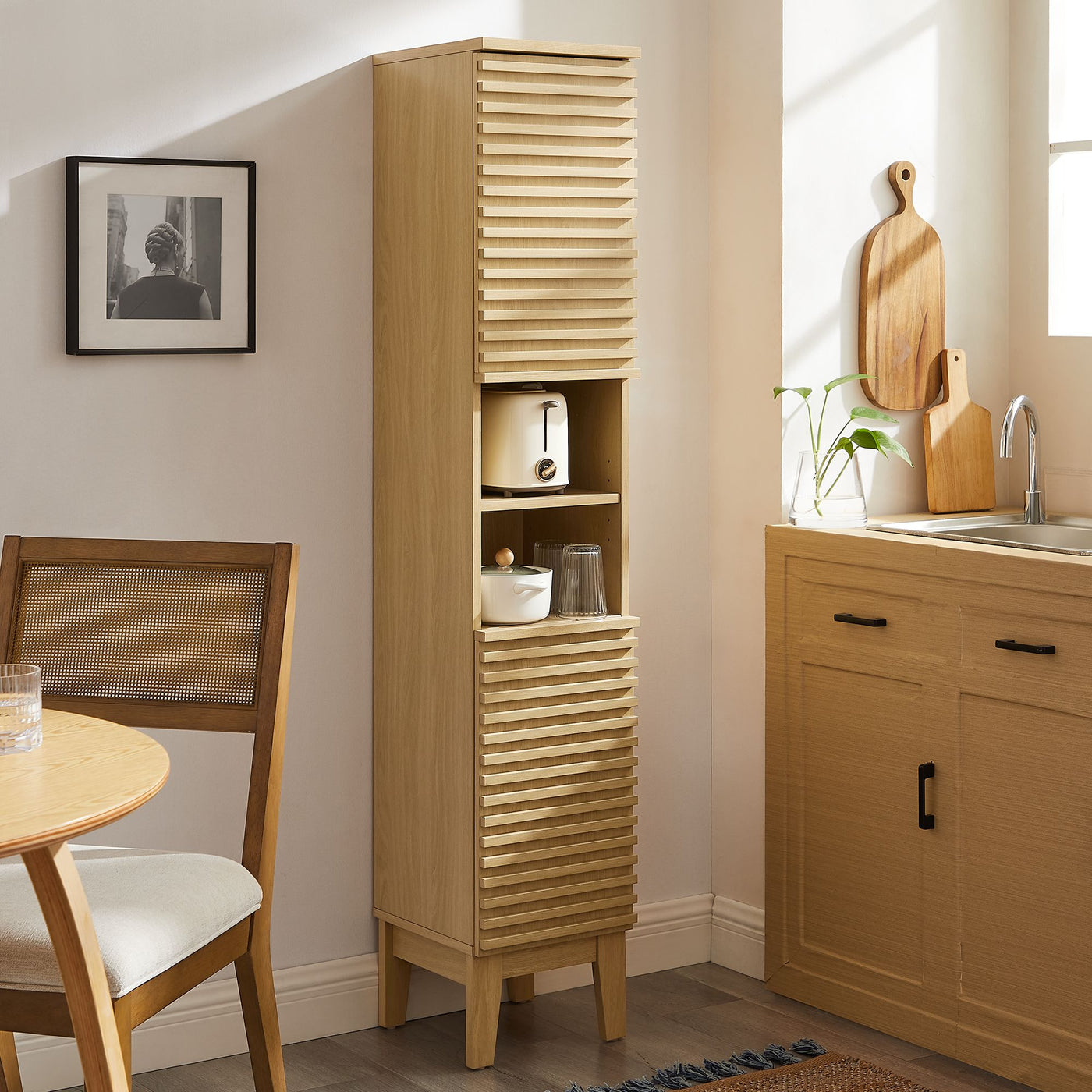 Render Tall Narrow Bathroom Storage Cabinet Lexmod