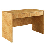 Hudson  2-Drawer Burl Wood  Desk