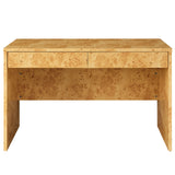 Hudson  2-Drawer Burl Wood  Desk