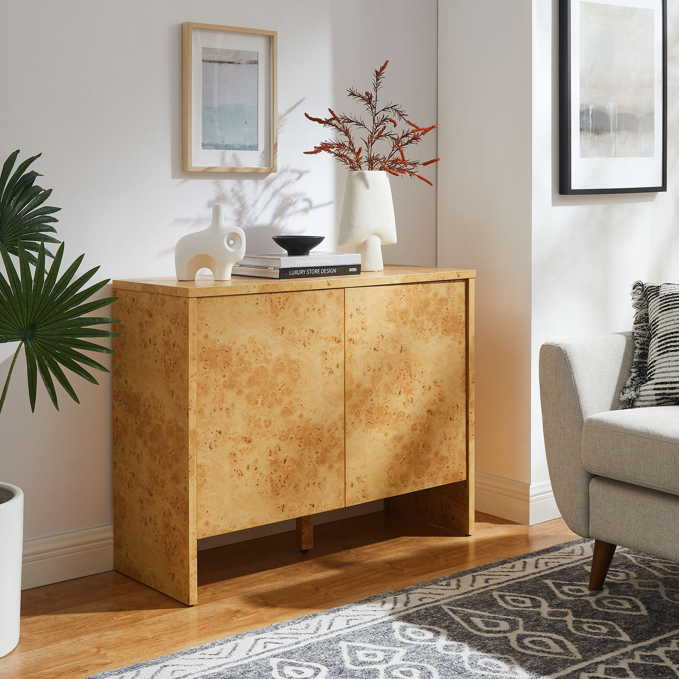 Hudson  40" Burl Wood  Sideboard