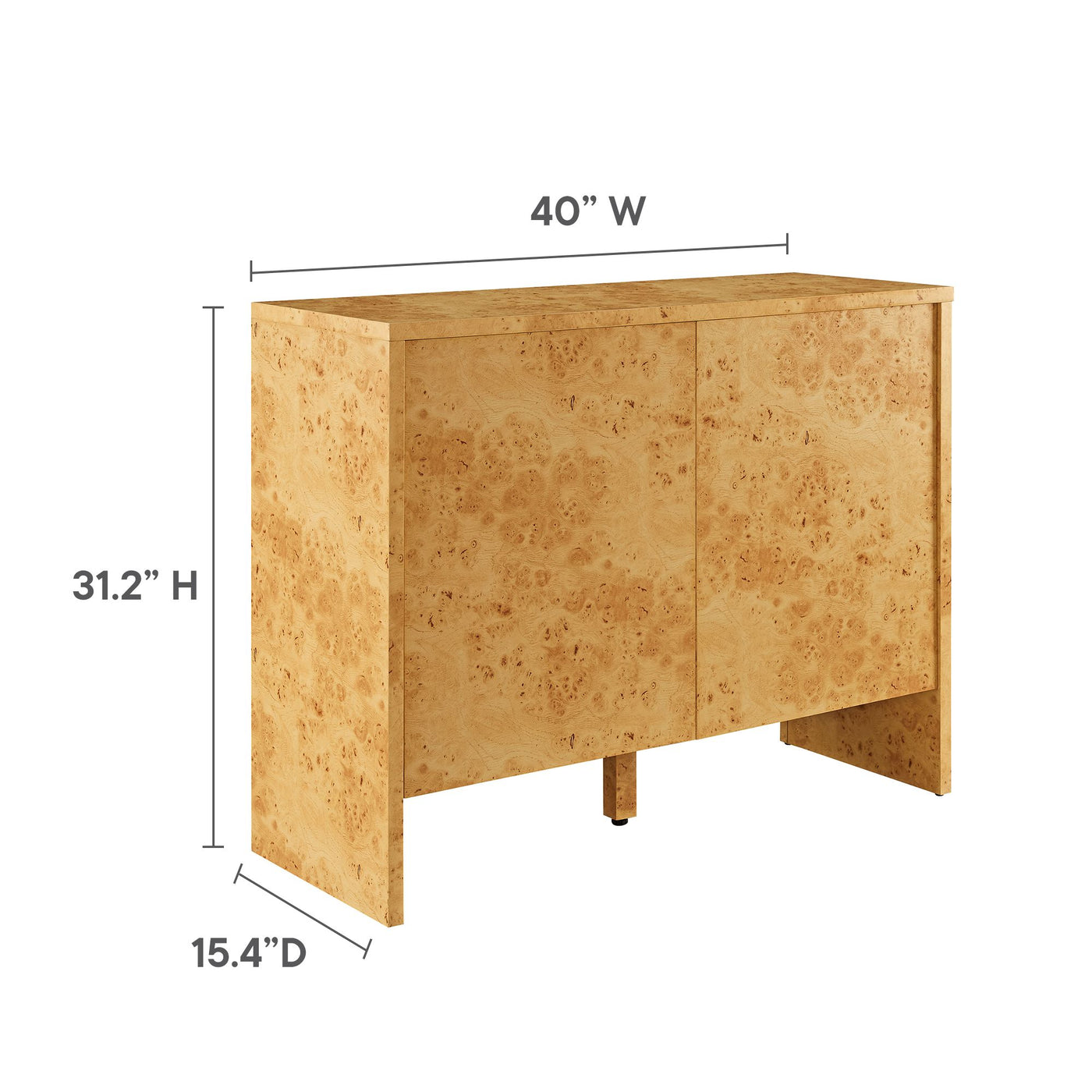 Hudson  40" Burl Wood  Sideboard