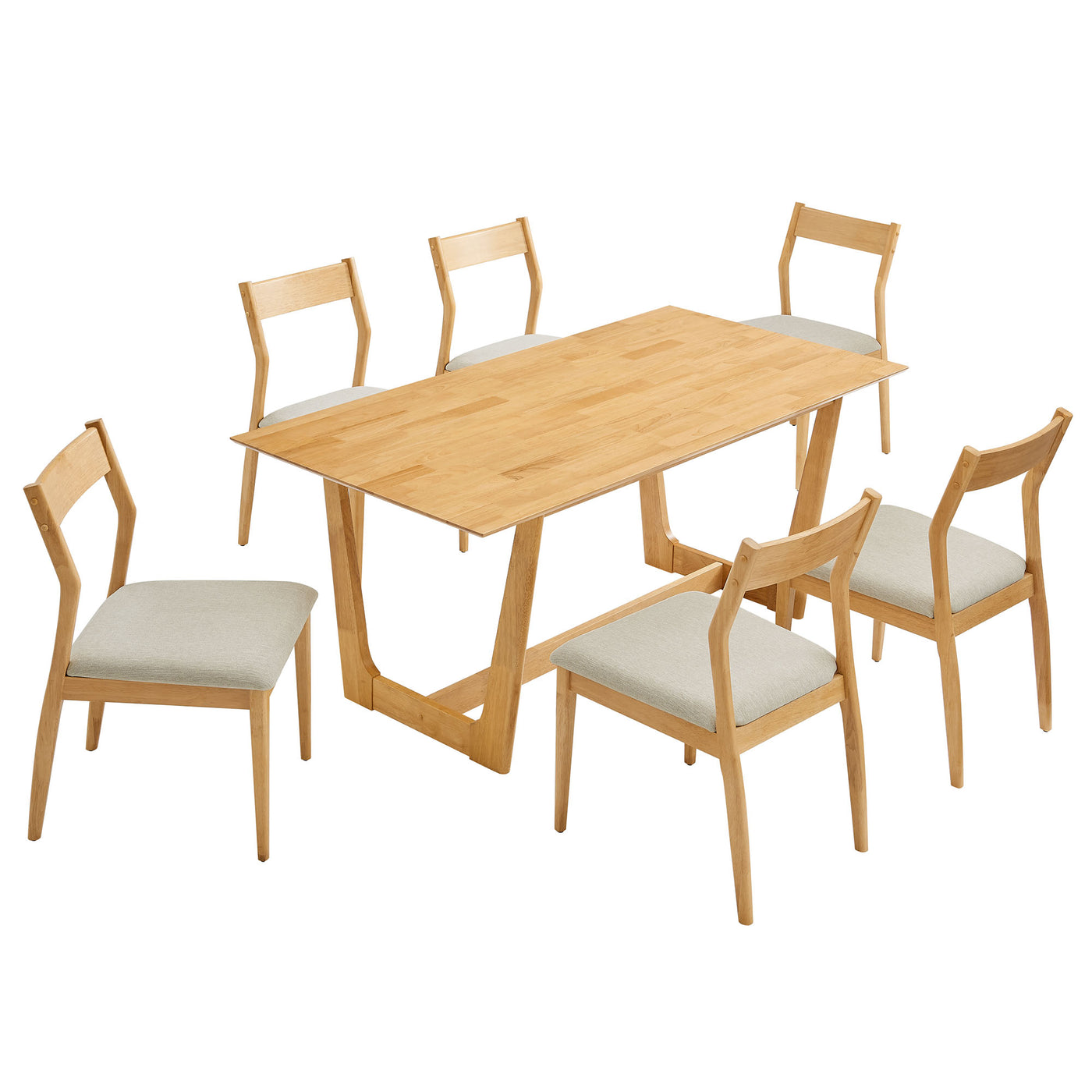 Natural Heathered Weave Beige / Side Chairs