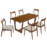 Walnut Heathered Weave Beige / Side Chairs