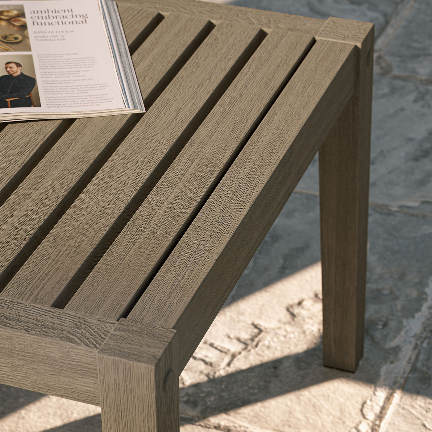 Northlake Square Outdoor Patio Teak Side Table - Thumbnail 5