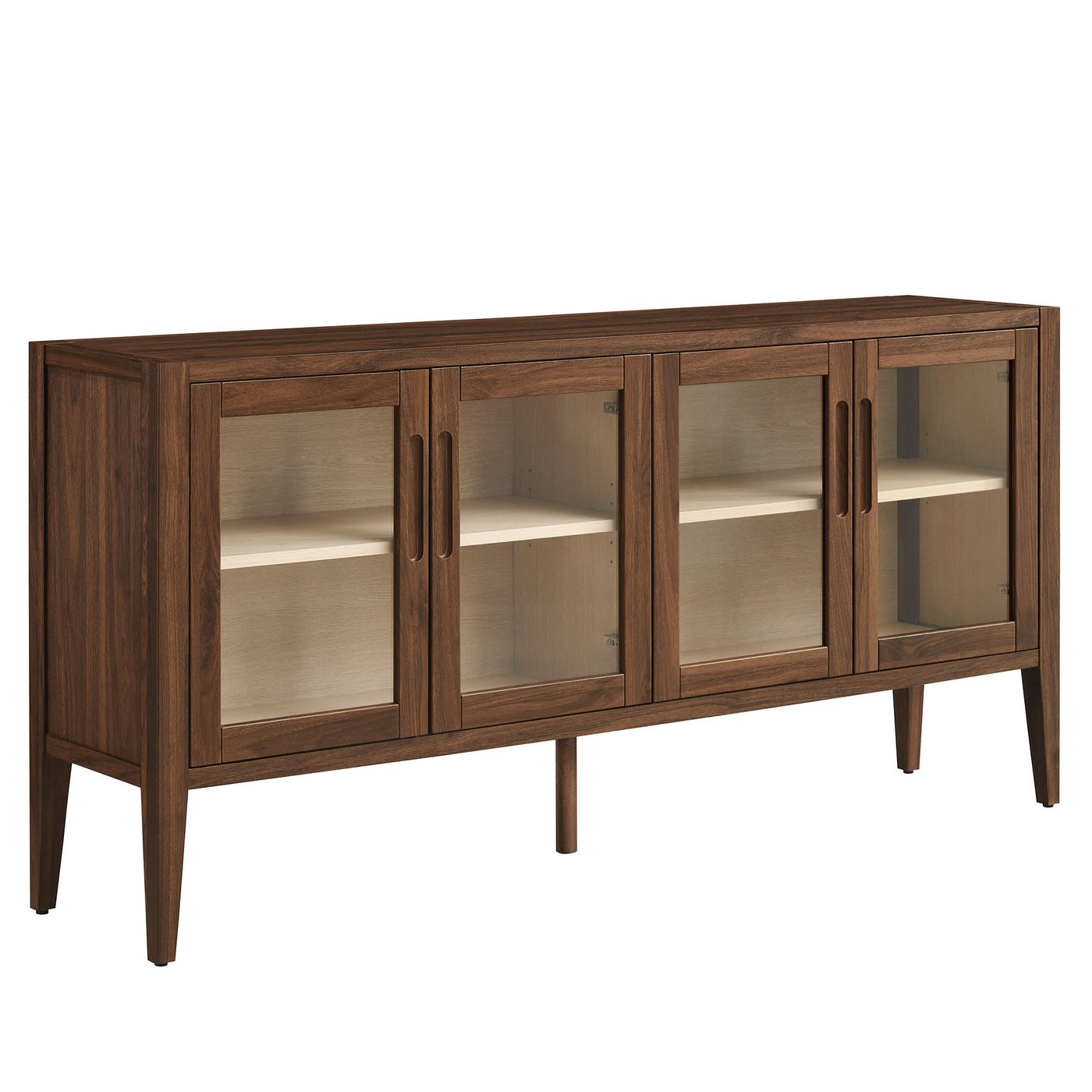 Nell 72" Glass Door Sideboard Storage Display Cabinet