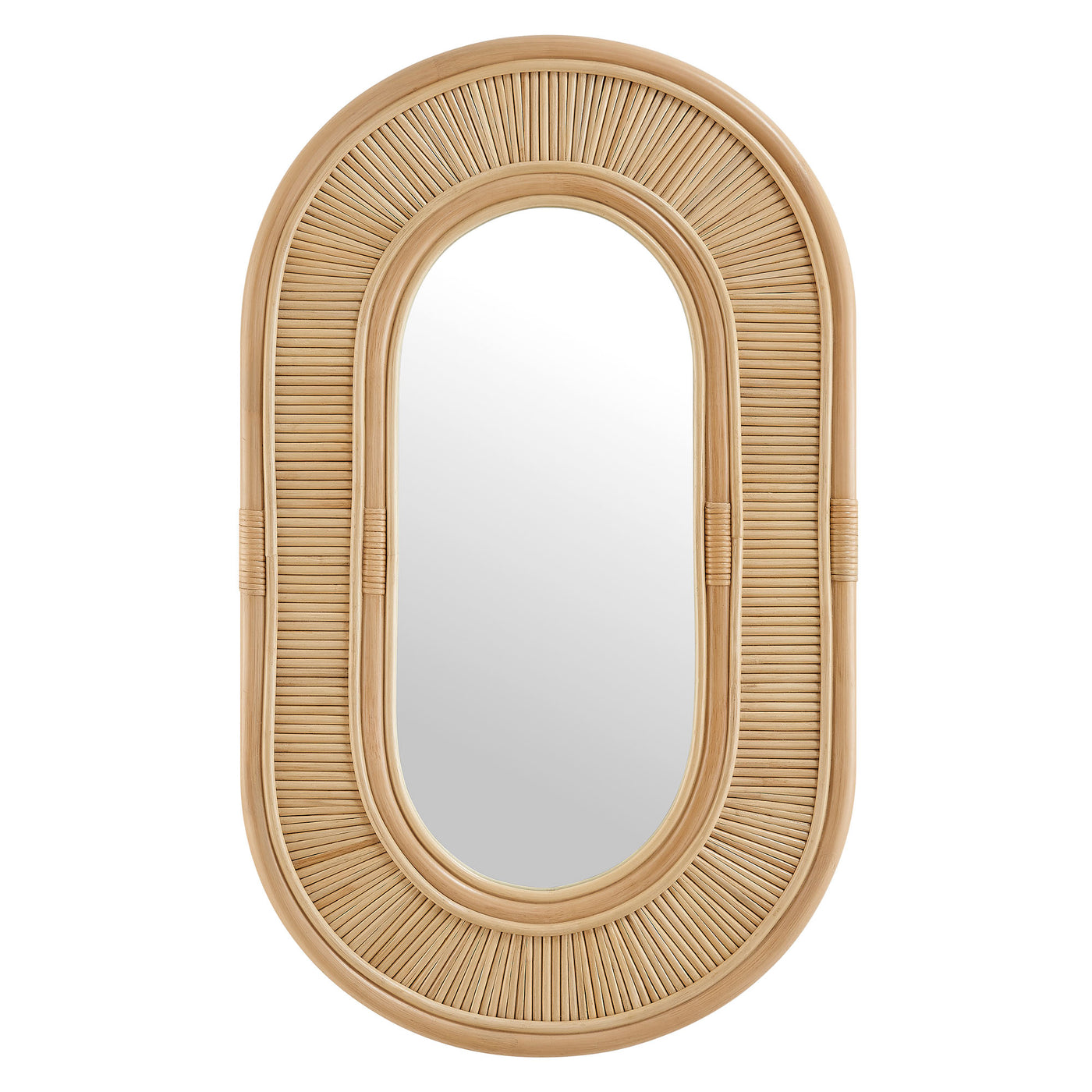Modway Sovana Oval Rattan Wall Mirror