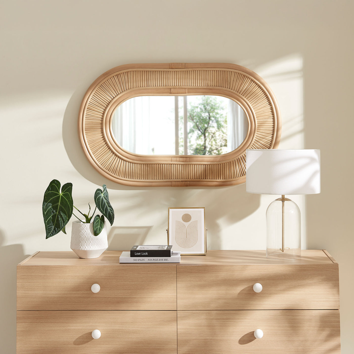 Modway Sovana Oval Rattan Wall Mirror - Thumbnail 5