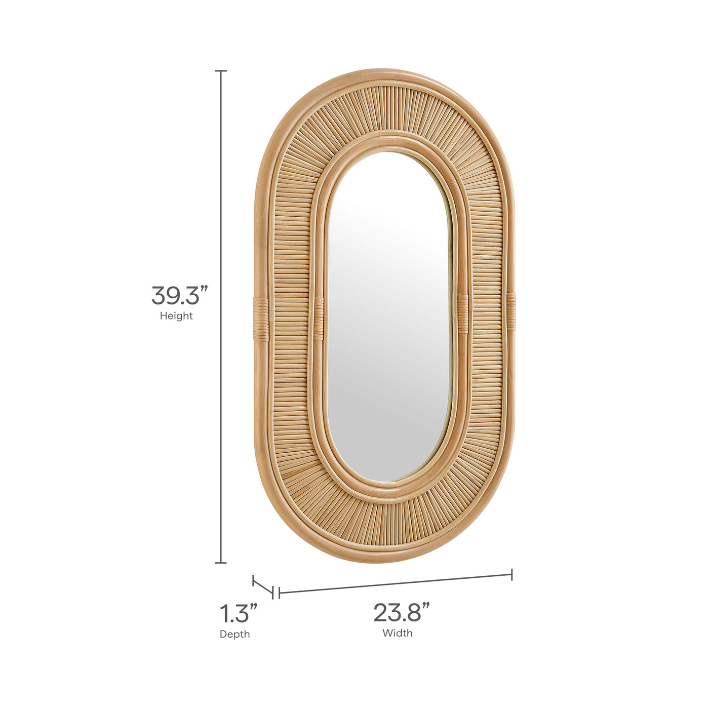 Modway Sovana Oval Rattan Wall Mirror - Thumbnail 4