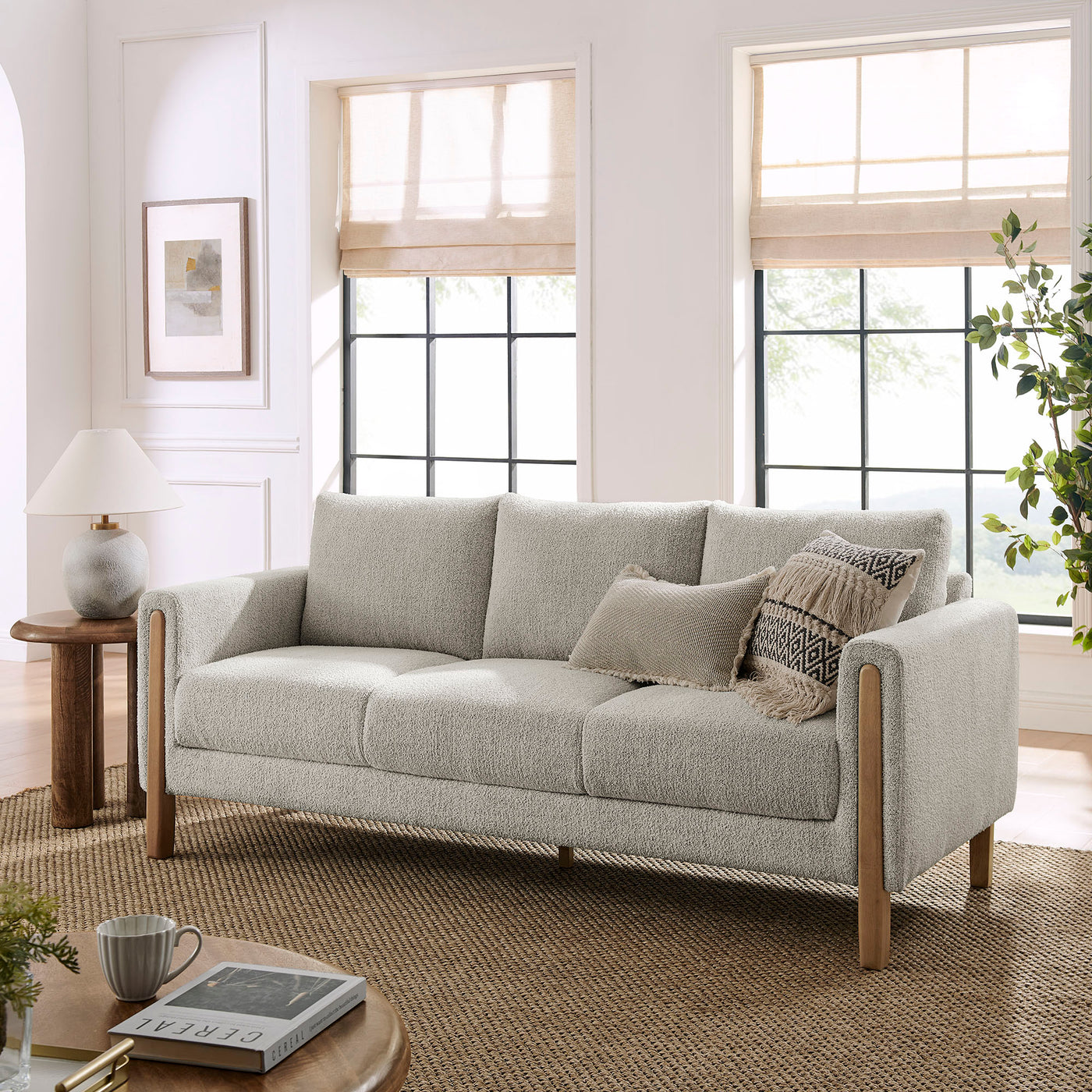 Hawken Boucle Fabric Sofa - Thumbnail 5