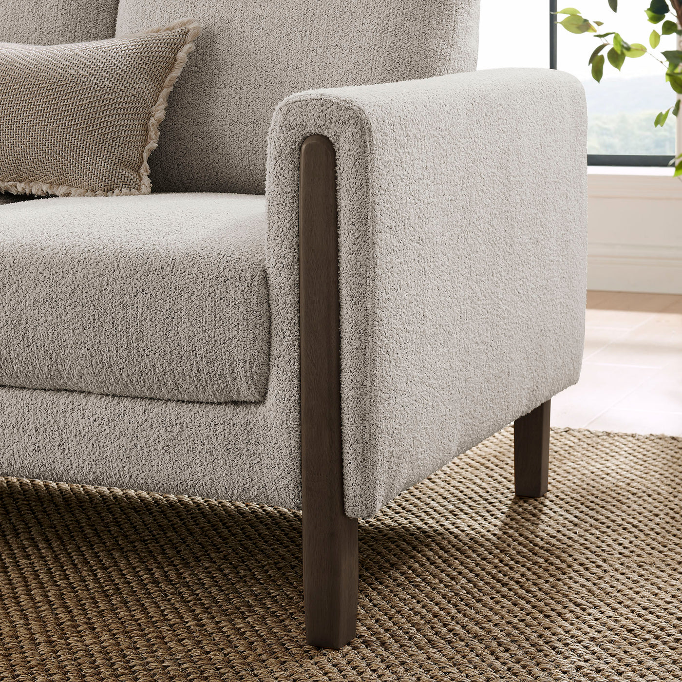 Hawken Boucle Fabric Sofa - Thumbnail 4