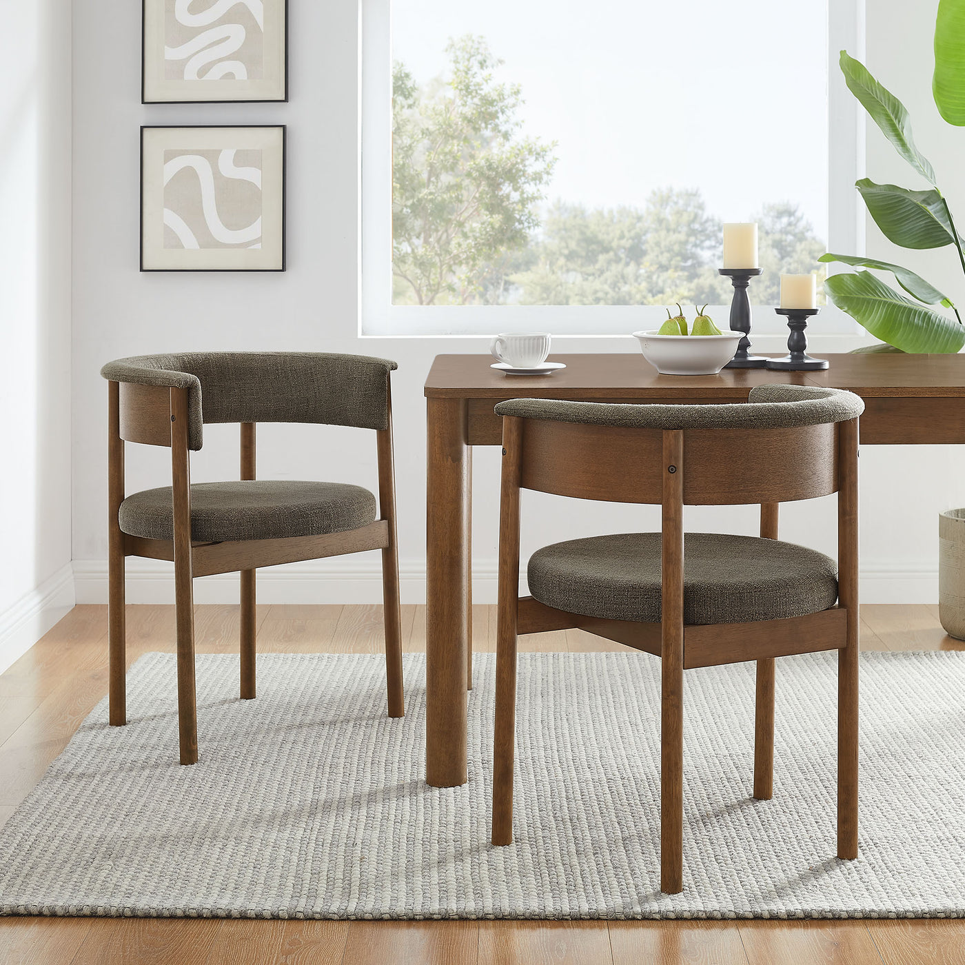 Modway Clea Curved Upholstered Dining Chairs