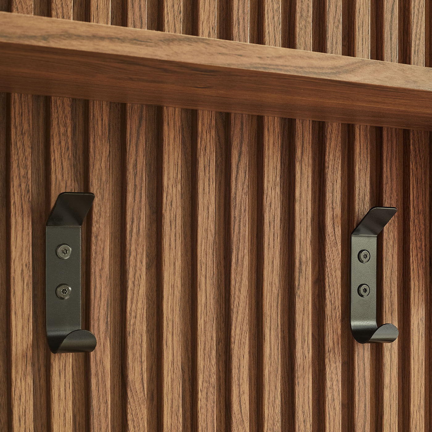 Render Fluted Coat Rack Panel With Shelf - Thumbnail 4