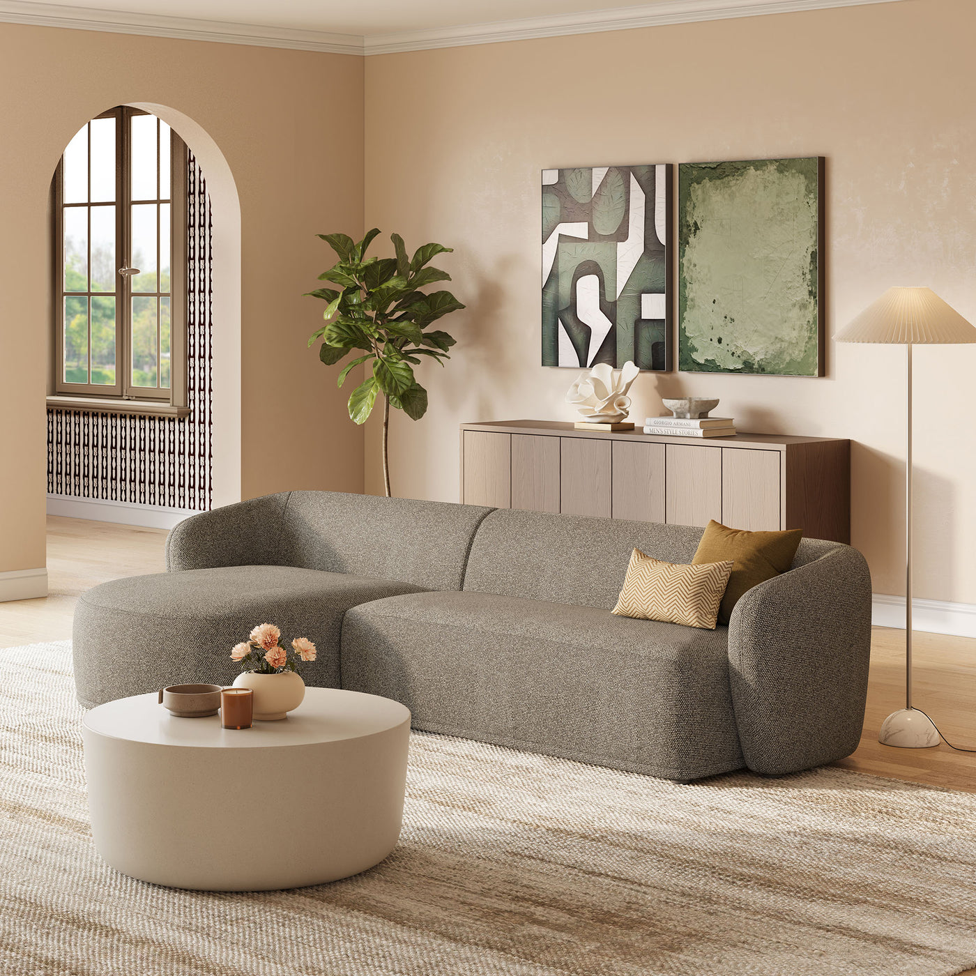 Modway Monica Modular Sofa with Chaise - Thumbnail 2
