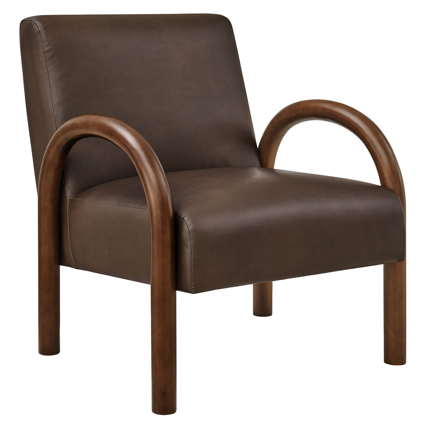 Lunet Faux Leather Upholstered Accent Chair - Thumbnail 3