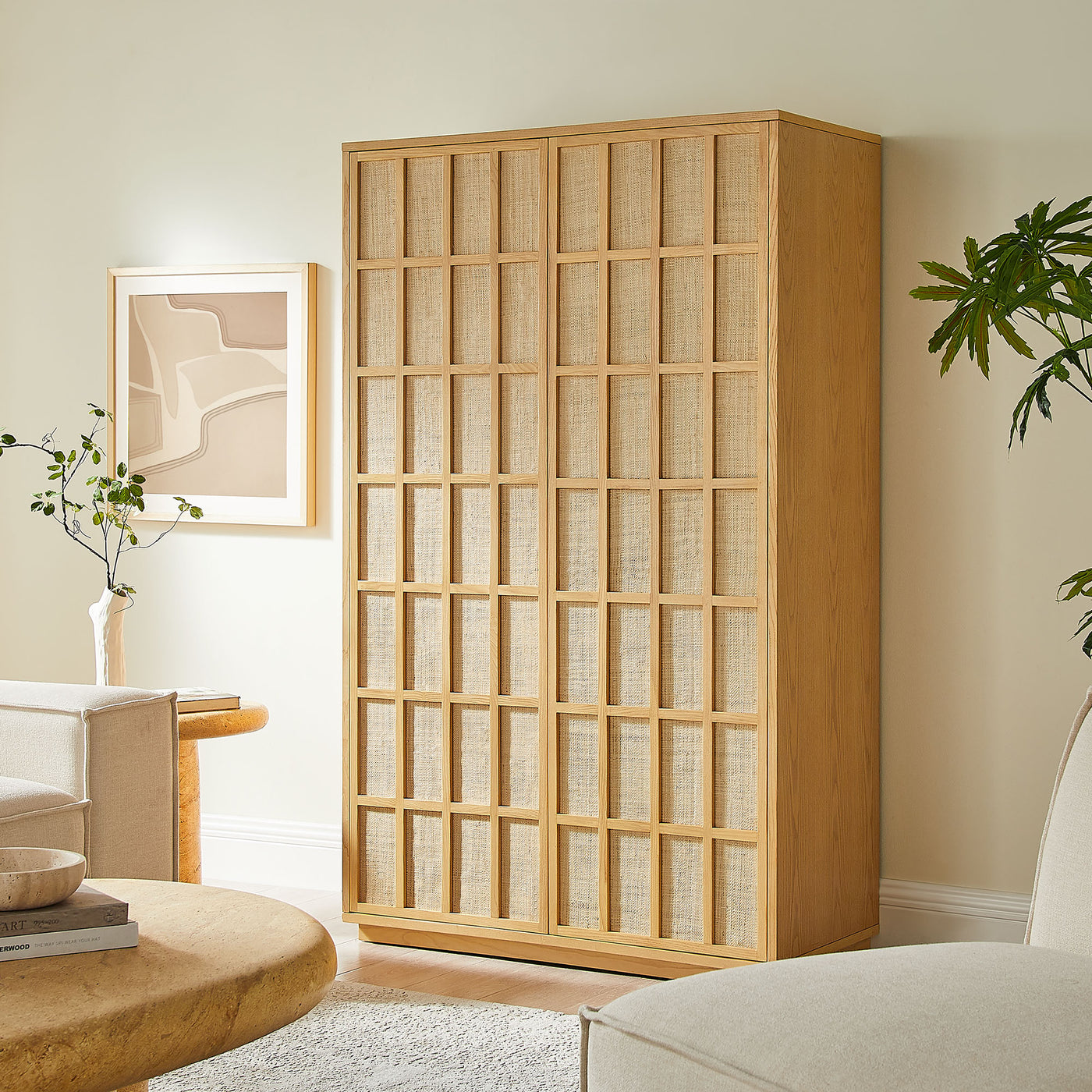 Aiko 64 Inch Tall Japandi Storage Cabinet by Modway — Lexmod