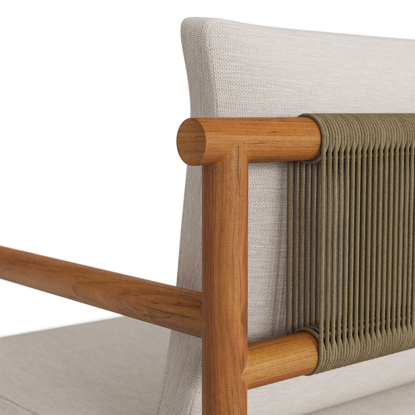 Eleni Outdoor Patio Teak Wood Rope Dining Chair - Thumbnail 3