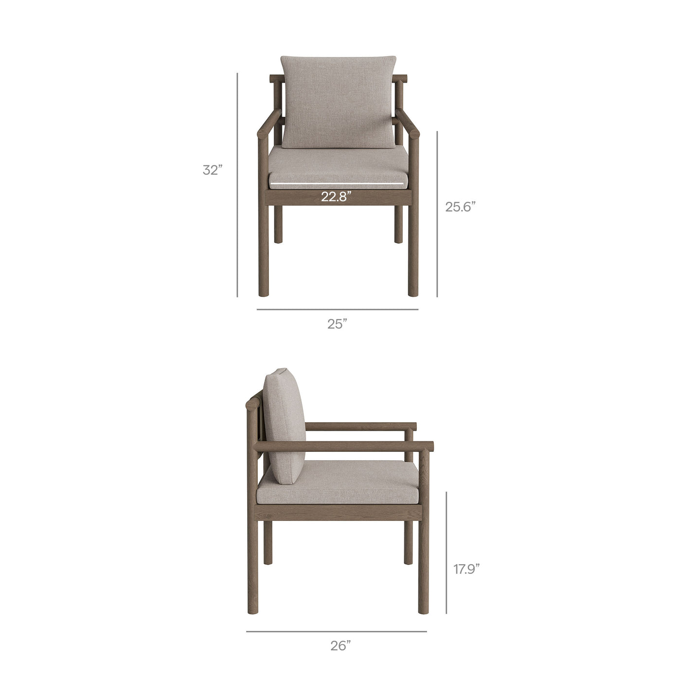 Eleni Outdoor Patio Teak Wood Rope Dining Chair - Thumbnail 5