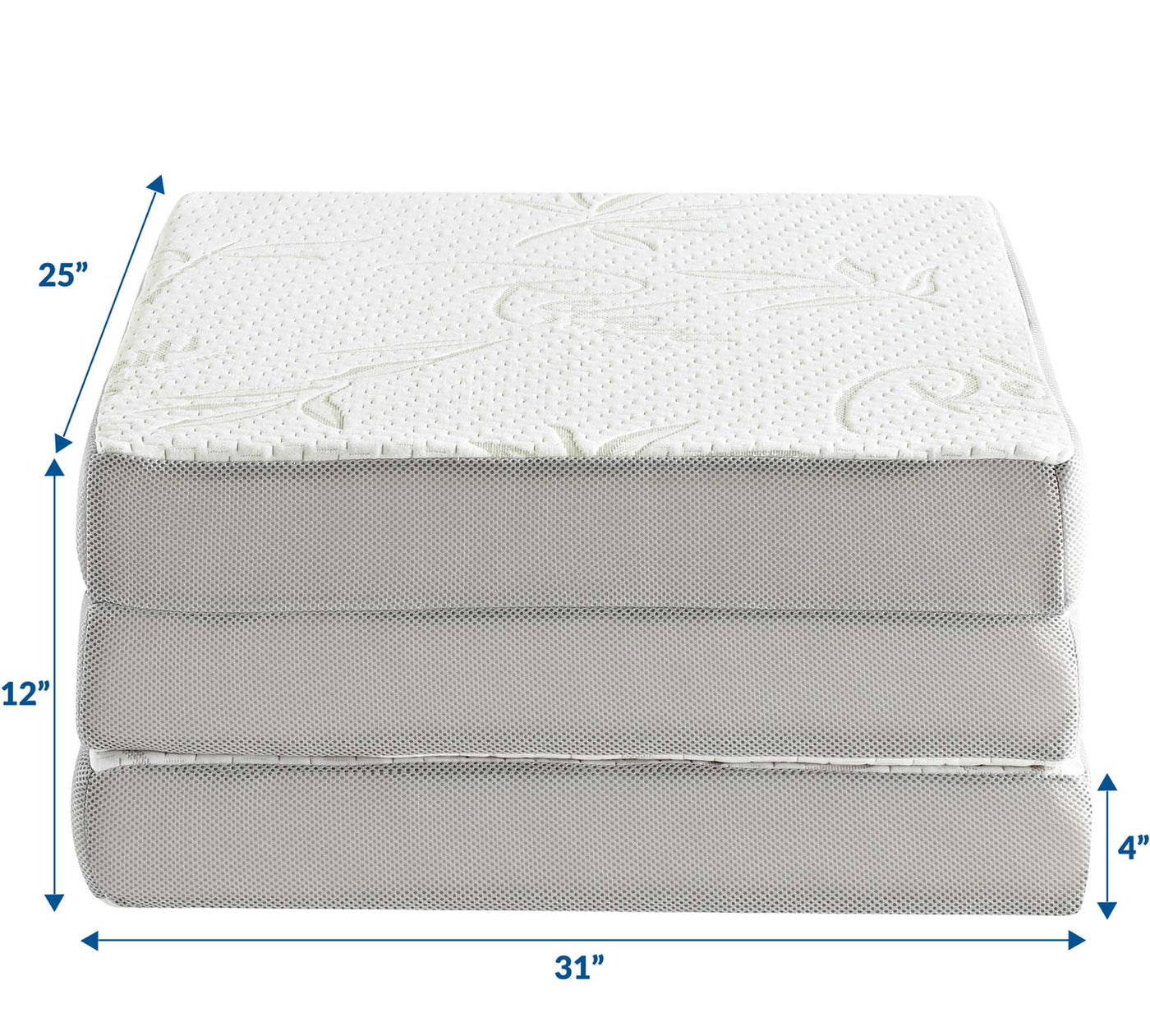 Relax 31 x 75 x 4 Tri-Fold Mattress Topper by Modway