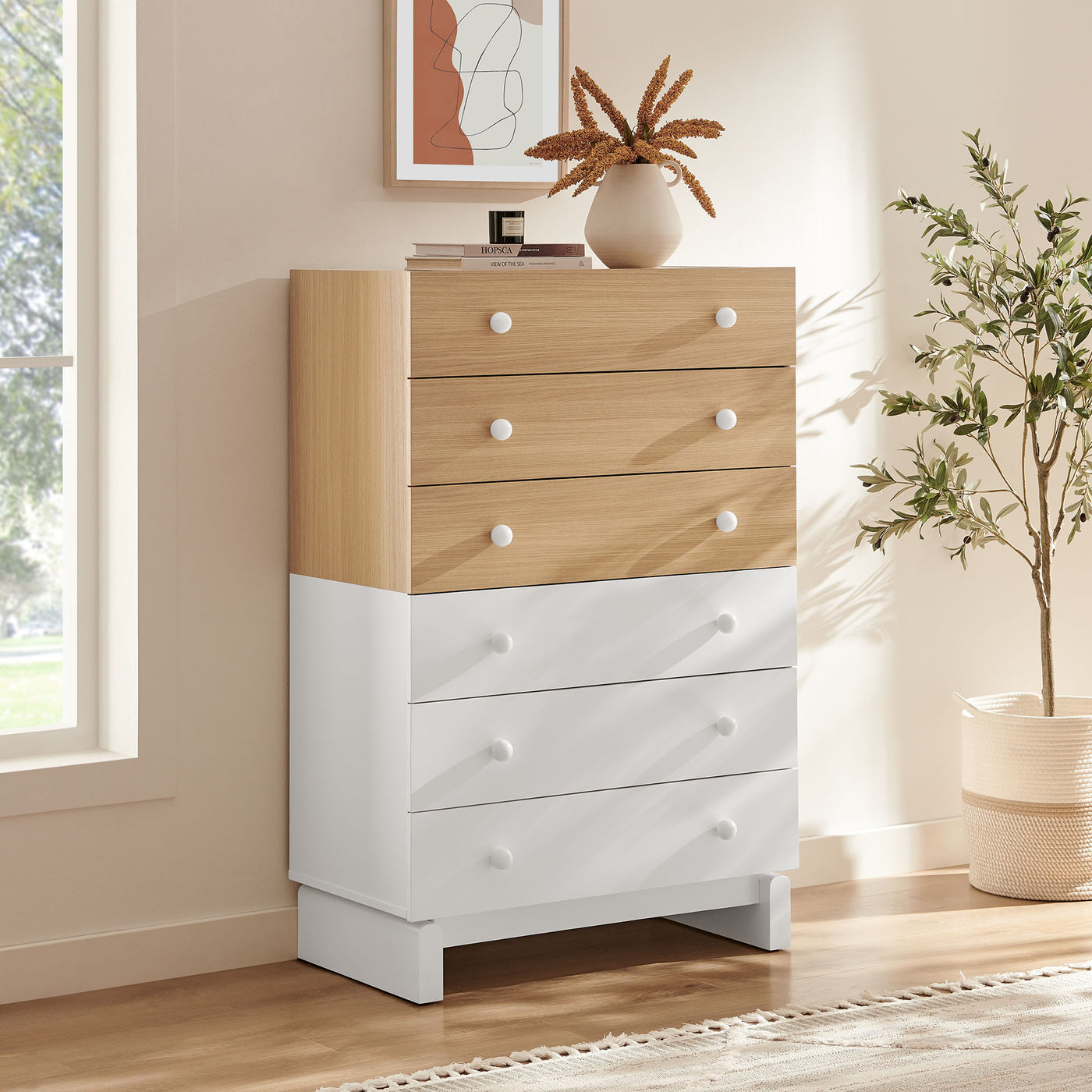 Nolia 6-Drawer Color Block Dresser Chest Nolia 6-Drawer Color Block Dresser Chest