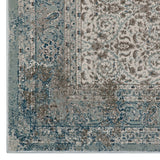 Teal Brown and Beige / 5x8