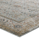 Silver Blue Beige and Brown / 5x8
