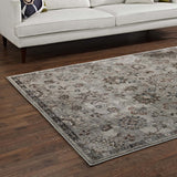 Silver Blue Beige and Brown / 5x8