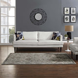 Silver Blue Beige and Brown / 5x8