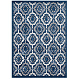 Beige Moroccan Blue and Ivory / 5x8
