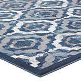 Beige Moroccan Blue and Ivory / 5x8