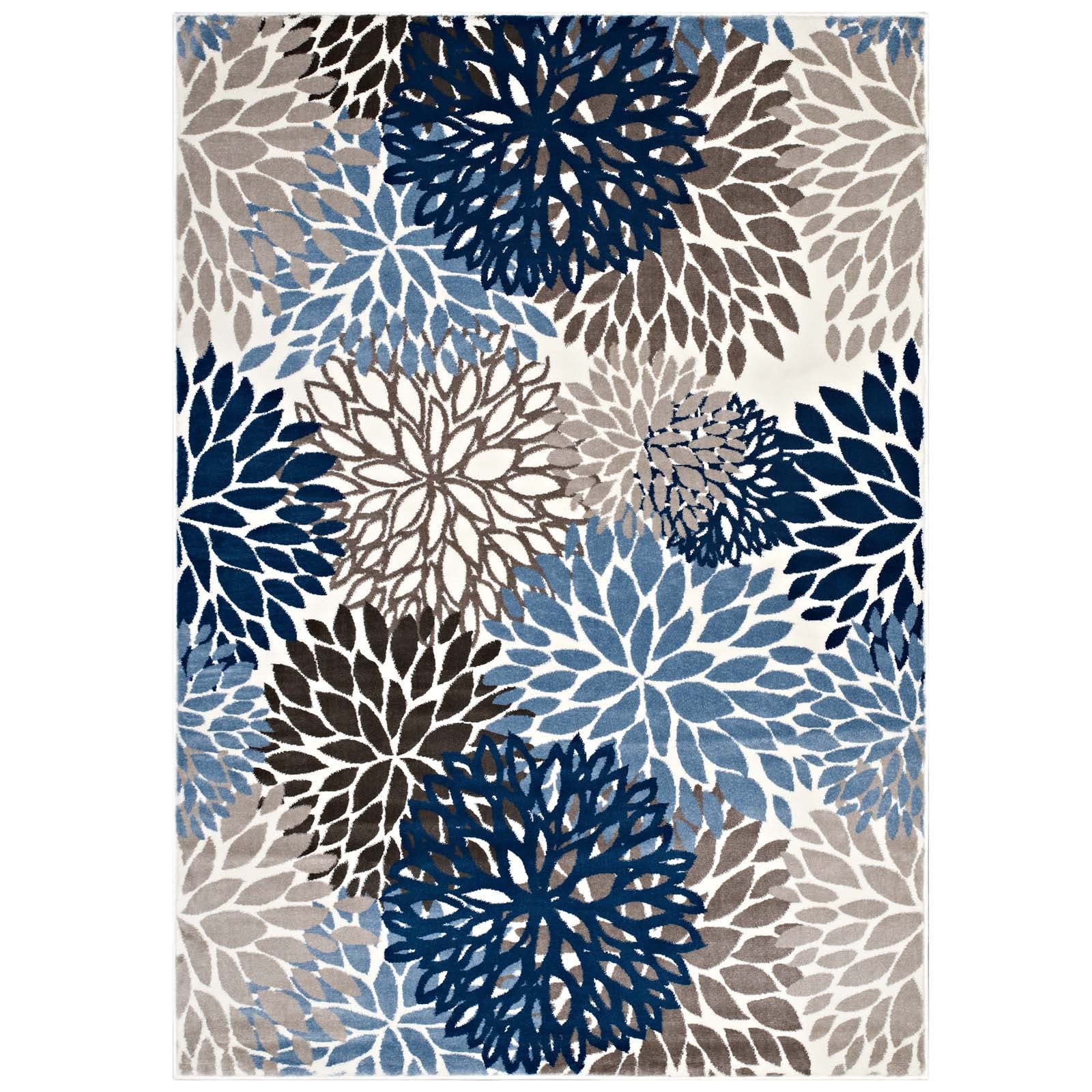 Blue Brown and Beige / 5x8