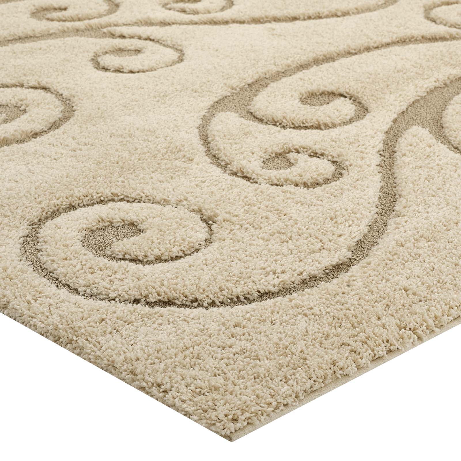 Sprouting Rug Jubilant Sprout Scrolling Vine Shag Area Rug by Modway — Lexmod