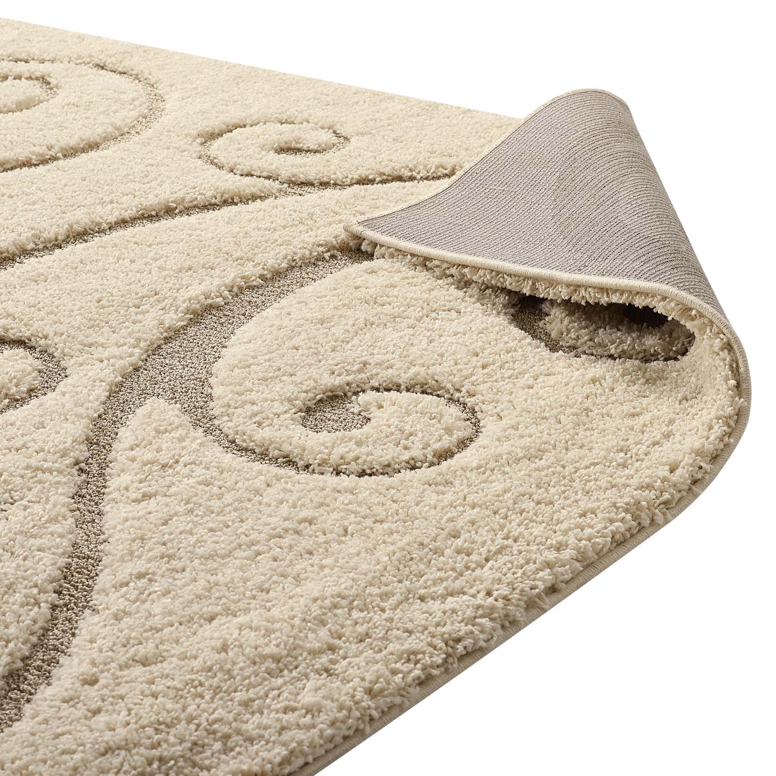 Sprouting Rug Jubilant Sprout Scrolling Vine Shag Area Rug by Modway — Lexmod