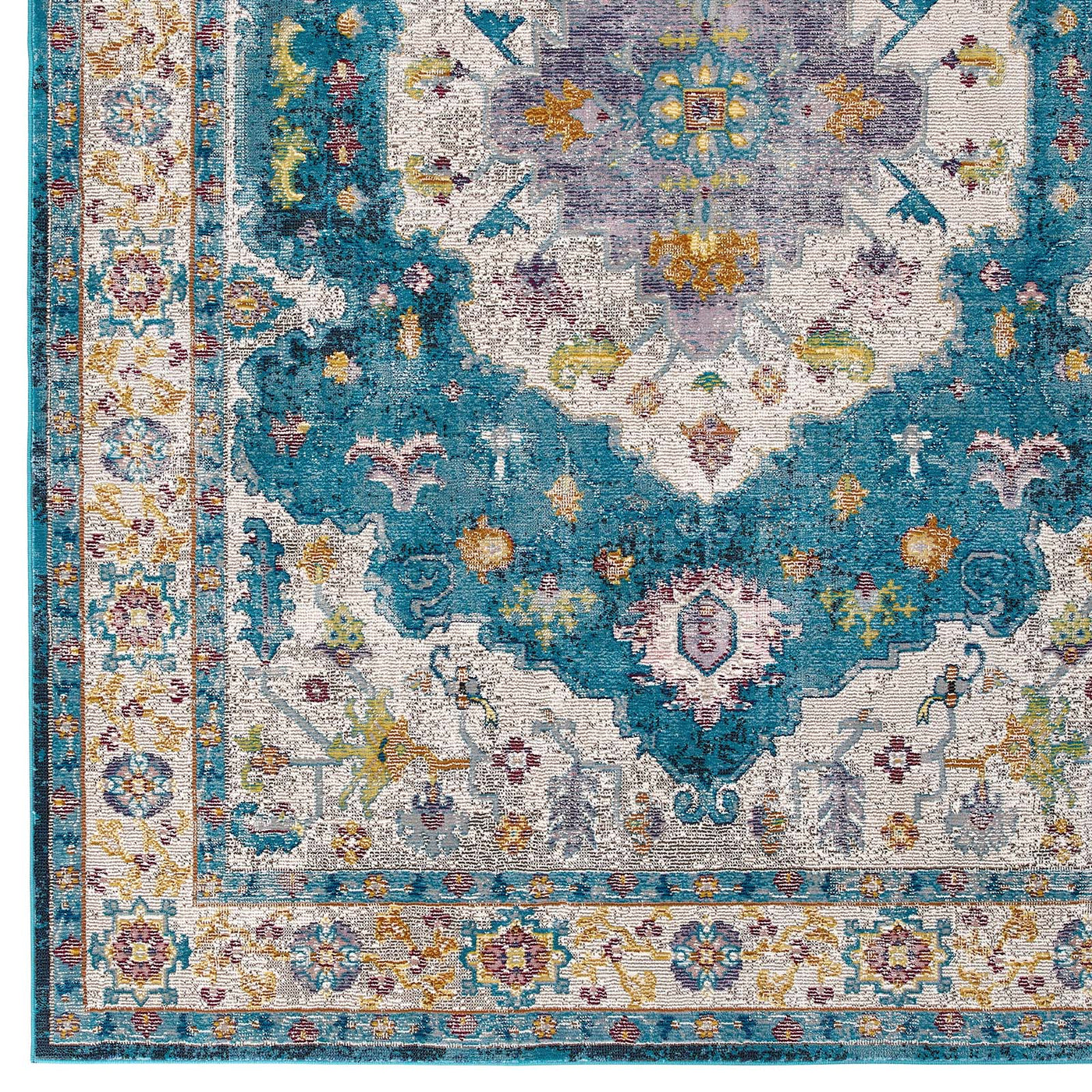 Blue Ivory Yellow Orange / 5x8