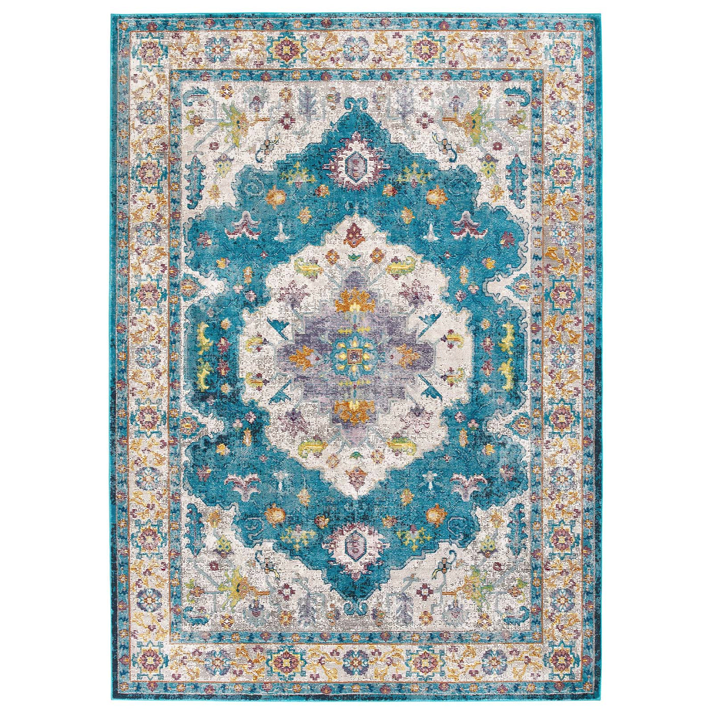 Blue Ivory Yellow Orange / 8x10