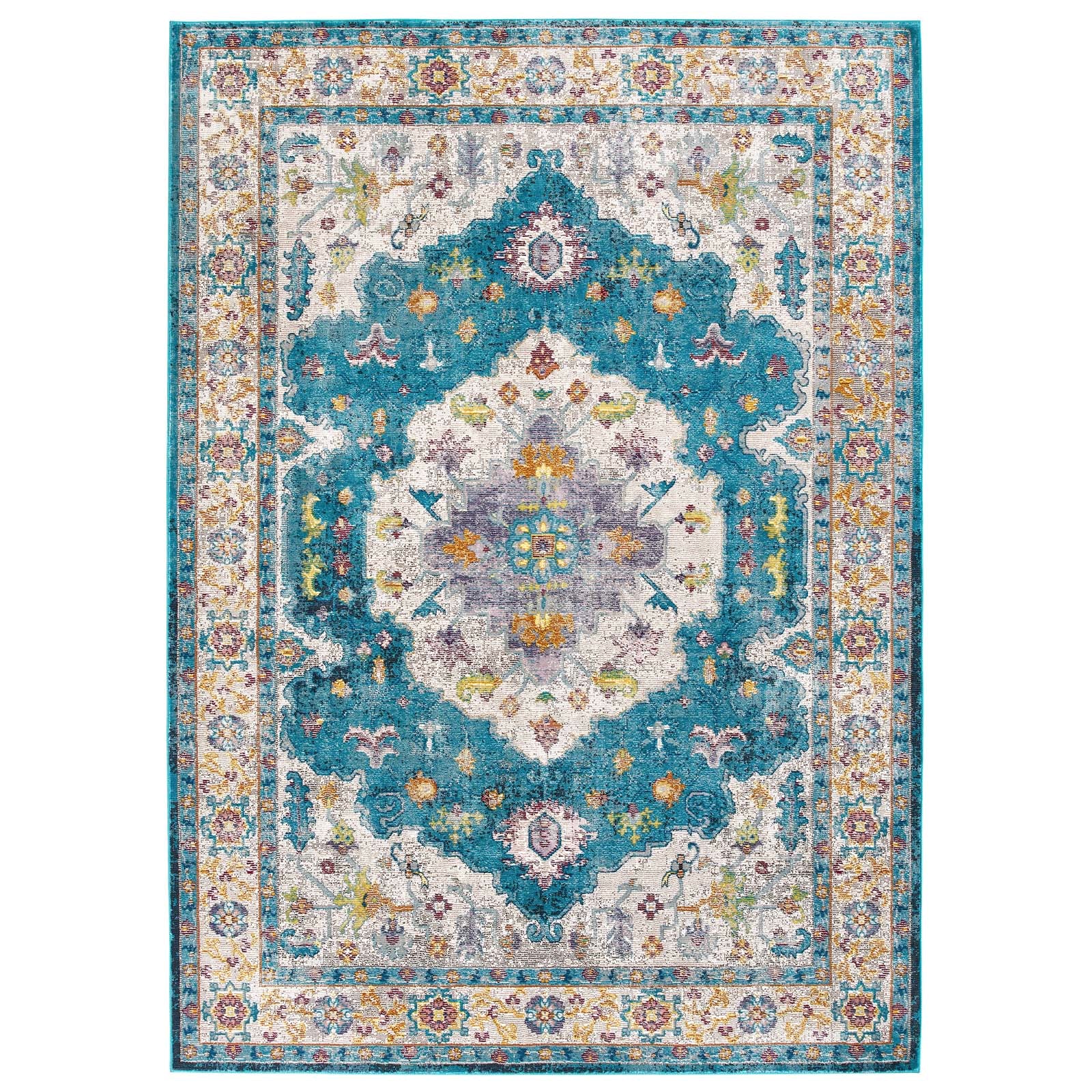 Blue Ivory Yellow Orange / 8x10