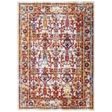 Ivory Blue Orange Yellow Red / 5x8
