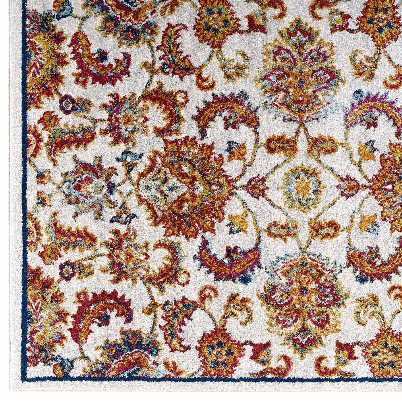 Ivory Blue Orange Yellow Red / 5x8