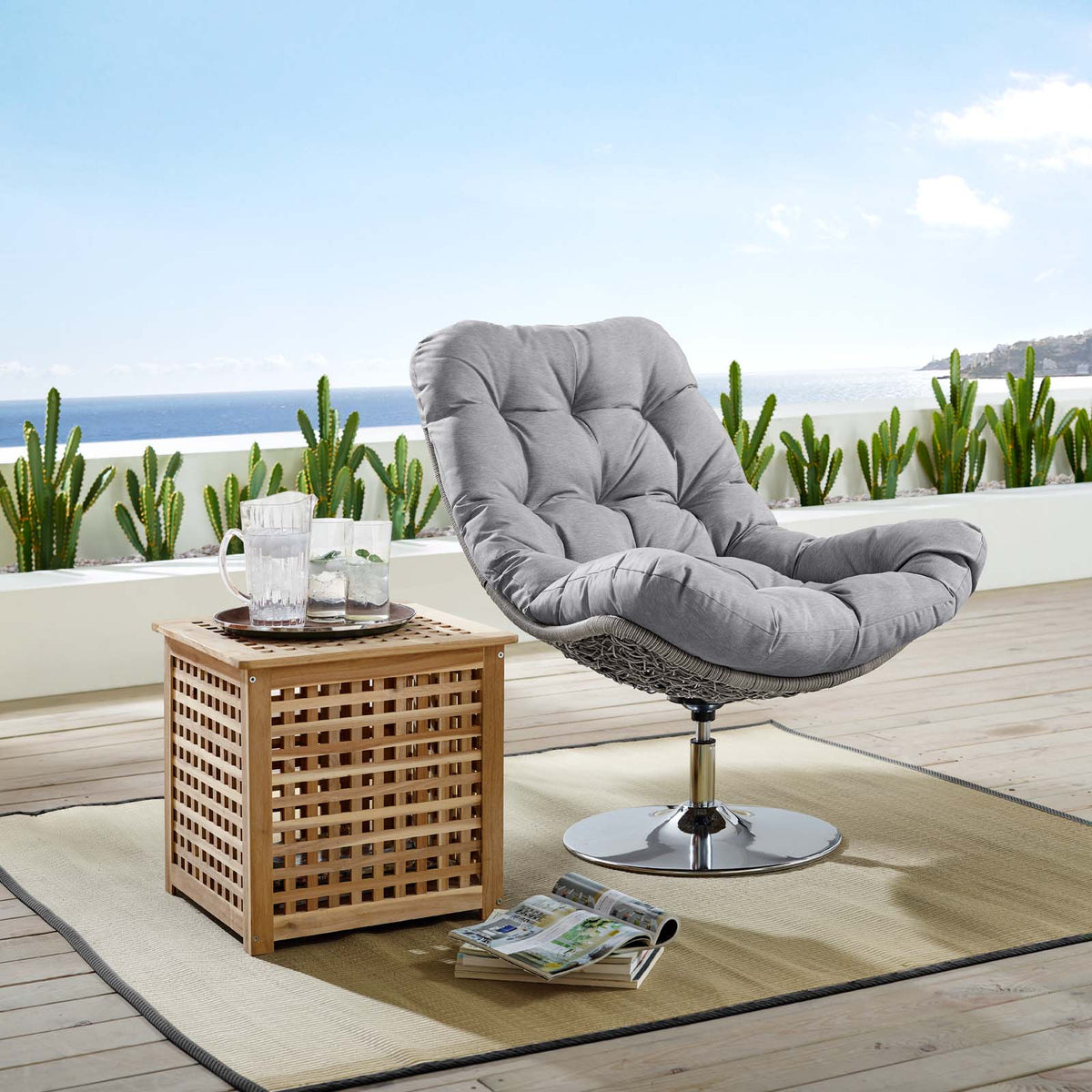 Brighton Wicker Rattan Outdoor Patio Swivel Lounge Chair by Modway