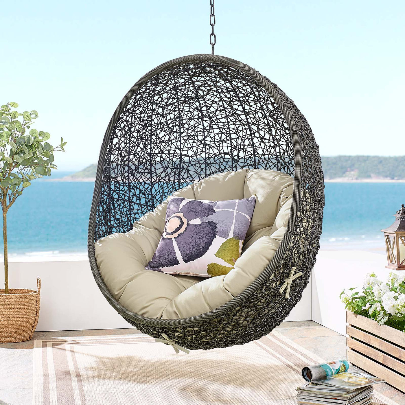 Sunbrella Egg Chair Cushion ,Silver